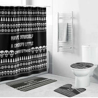 Creepy Christmas Bathroom Set with Skulls Trees and Gothic Holiday Pattern - Wonder Print Shop