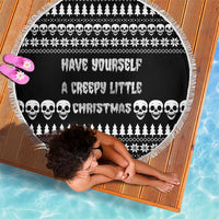 Creepy Christmas Beach Blanket with Skulls Trees and Gothic Holiday Pattern - Wonder Print Shop