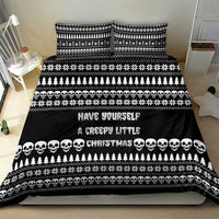 Creepy Christmas Bedding Set with Skulls Trees and Gothic Holiday Pattern - Wonder Print Shop