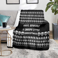 Creepy Christmas Blanket with Skulls Trees and Gothic Holiday Pattern - Wonder Print Shop
