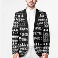 Creepy Christmas Blazer with Skulls Trees and Gothic Holiday Pattern - Wonder Print Shop