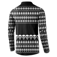 Creepy Christmas Button Sweatshirt with Skulls Trees and Gothic Holiday Pattern - Wonder Print Shop