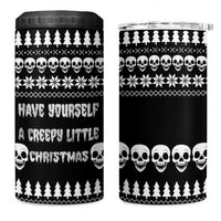 Creepy Christmas 4 in 1 Can Cooler Tumbler with Skulls Trees and Gothic Holiday Pattern - Wonder Print Shop
