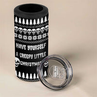 Creepy Christmas 4 in 1 Can Cooler Tumbler with Skulls Trees and Gothic Holiday Pattern - Wonder Print Shop