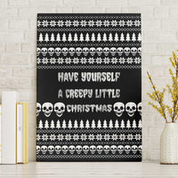 Creepy Christmas Canvas Wall Art with Skulls Trees and Gothic Holiday Pattern - Wonder Print Shop