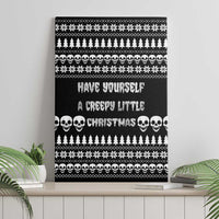 Creepy Christmas Canvas Wall Art with Skulls Trees and Gothic Holiday Pattern - Wonder Print Shop