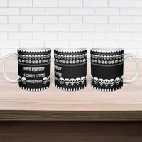 Creepy Christmas Ceramic Mug with Skulls Trees and Gothic Holiday Pattern - Wonder Print Shop