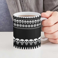 Creepy Christmas Ceramic Mug with Skulls Trees and Gothic Holiday Pattern - Wonder Print Shop