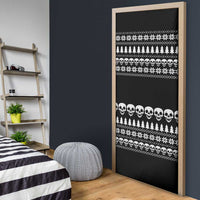 Creepy Christmas Door Cover with Skulls Trees and Gothic Holiday Pattern - Wonder Print Shop