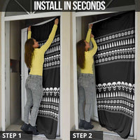 Creepy Christmas Door Cover with Skulls Trees and Gothic Holiday Pattern - Wonder Print Shop