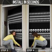 Creepy Christmas Door Cover with Skulls Trees and Gothic Holiday Pattern - Wonder Print Shop