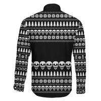 Creepy Christmas Family Matching Mermaid Dress and Hawaiian Shirt with Skulls Trees and Gothic Holiday Pattern - Wonder Print Shop