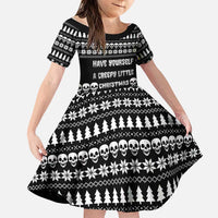 Creepy Christmas Family Matching Summer Maxi Dress and Hawaiian Shirt with Skulls Trees and Gothic Holiday Pattern - Wonder Print Shop