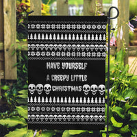 Creepy Christmas Garden Flag with Skulls Trees and Gothic Holiday Pattern - Wonder Print Shop