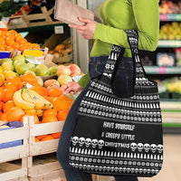 Creepy Christmas Grocery Bag with Skulls Trees and Gothic Holiday Pattern - Wonder Print Shop
