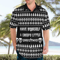 Creepy Christmas Hawaiian Shirt with Skulls Trees and Gothic Holiday Pattern - Wonder Print Shop