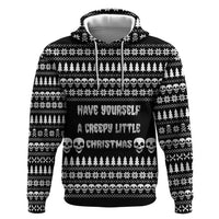 Creepy Christmas Hoodie with Skulls Trees and Gothic Holiday Pattern - Wonder Print Shop