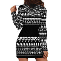 Creepy Christmas Hoodie Dress with Skulls Trees and Gothic Holiday Pattern - Wonder Print Shop