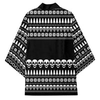 Creepy Christmas Kimono with Skulls Trees and Gothic Holiday Pattern - Wonder Print Shop