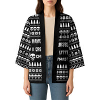 Creepy Christmas Kimono with Skulls Trees and Gothic Holiday Pattern - Wonder Print Shop