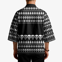 Creepy Christmas Kimono with Skulls Trees and Gothic Holiday Pattern - Wonder Print Shop