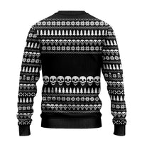 Creepy Christmas Ugly Christmas Sweater with Skulls Trees and Gothic Holiday Pattern - Wonder Print Shop