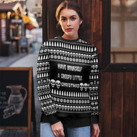 Creepy Christmas Ugly Christmas Sweater with Skulls Trees and Gothic Holiday Pattern - Wonder Print Shop