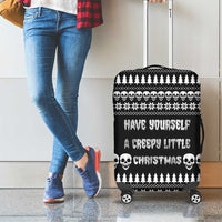 Creepy Christmas Luggage Cover with Skulls Trees and Gothic Holiday Pattern - Wonder Print Shop