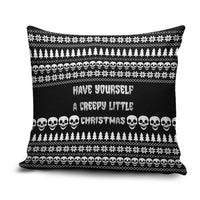 Creepy Christmas Pillow Cover with Skulls Trees and Gothic Holiday Pattern - Wonder Print Shop