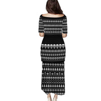 Creepy Christmas Puletasi with Skulls Trees and Gothic Holiday Pattern - Wonder Print Shop