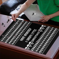 Creepy Christmas Puzzle with Skulls Trees and Gothic Holiday Pattern - Wonder Print Shop