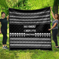 Creepy Christmas Quilt with Skulls Trees and Gothic Holiday Pattern - Wonder Print Shop