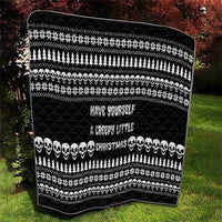 Creepy Christmas Quilt with Skulls Trees and Gothic Holiday Pattern - Wonder Print Shop