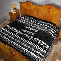 Creepy Christmas Quilt with Skulls Trees and Gothic Holiday Pattern - Wonder Print Shop