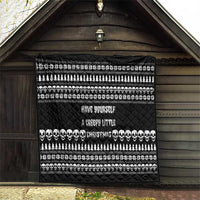 Creepy Christmas Quilt with Skulls Trees and Gothic Holiday Pattern - Wonder Print Shop