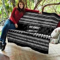 Creepy Christmas Quilt with Skulls Trees and Gothic Holiday Pattern - Wonder Print Shop