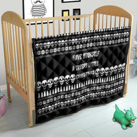 Creepy Christmas Quilt with Skulls Trees and Gothic Holiday Pattern - Wonder Print Shop