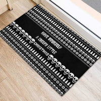 Creepy Christmas Rubber Doormat with Skulls Trees and Gothic Holiday Pattern - Wonder Print Shop