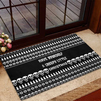 Creepy Christmas Rubber Doormat with Skulls Trees and Gothic Holiday Pattern - Wonder Print Shop