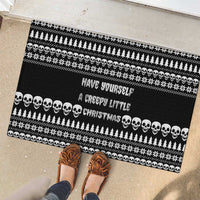 Creepy Christmas Rubber Doormat with Skulls Trees and Gothic Holiday Pattern - Wonder Print Shop