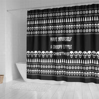 Creepy Christmas Shower Curtain with Skulls Trees and Gothic Holiday Pattern - Wonder Print Shop