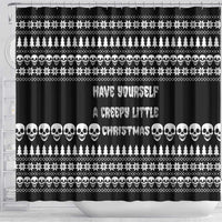 Creepy Christmas Shower Curtain with Skulls Trees and Gothic Holiday Pattern - Wonder Print Shop