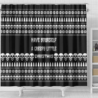 Creepy Christmas Shower Curtain with Skulls Trees and Gothic Holiday Pattern - Wonder Print Shop