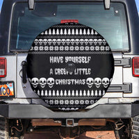 Creepy Christmas Spare Tire Cover with Skulls Trees and Gothic Holiday Pattern - Wonder Print Shop