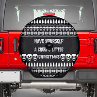 Creepy Christmas Spare Tire Cover with Skulls Trees and Gothic Holiday Pattern - Wonder Print Shop