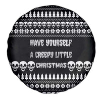 Creepy Christmas Spare Tire Cover with Skulls Trees and Gothic Holiday Pattern - Wonder Print Shop