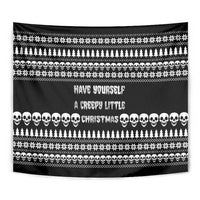 Creepy Christmas Tapestry with Skulls Trees and Gothic Holiday Pattern - Wonder Print Shop