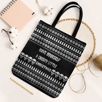 Creepy Christmas Tote Bag with Skulls Trees and Gothic Holiday Pattern - Wonder Print Shop