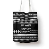 Creepy Christmas Tote Bag with Skulls Trees and Gothic Holiday Pattern - Wonder Print Shop