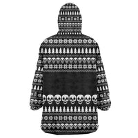 Creepy Christmas Wearable Blanket Hoodie with Skulls Trees and Gothic Holiday Pattern - Wonder Print Shop